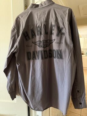 Harley-Davidson Gray Casual Button-Down Shirt